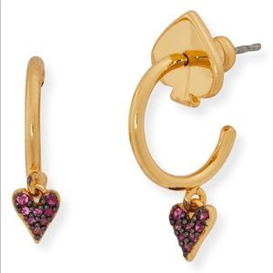 NIB Kate Spade sweetheart mini hoops
